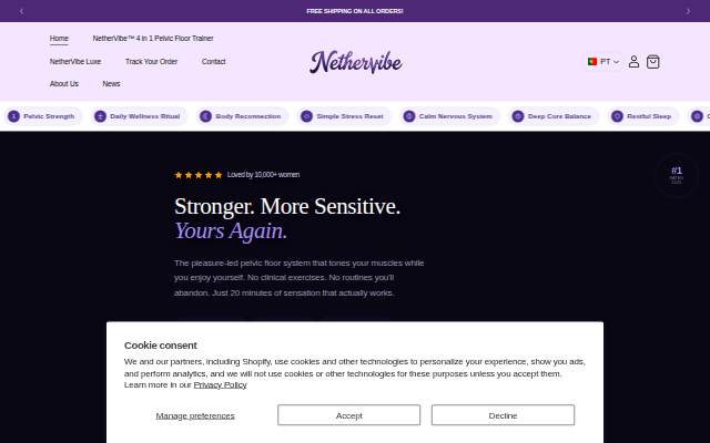 NetherVibe storefront