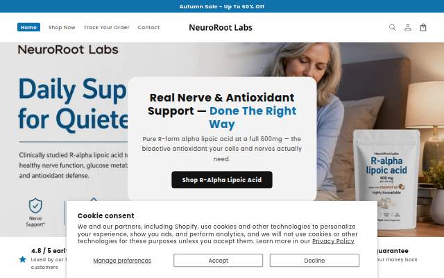 NeuroRoot Labs storefront
