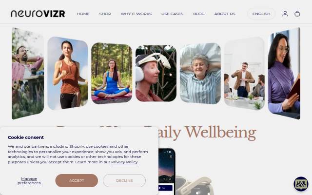 NeuroVIZR storefront
