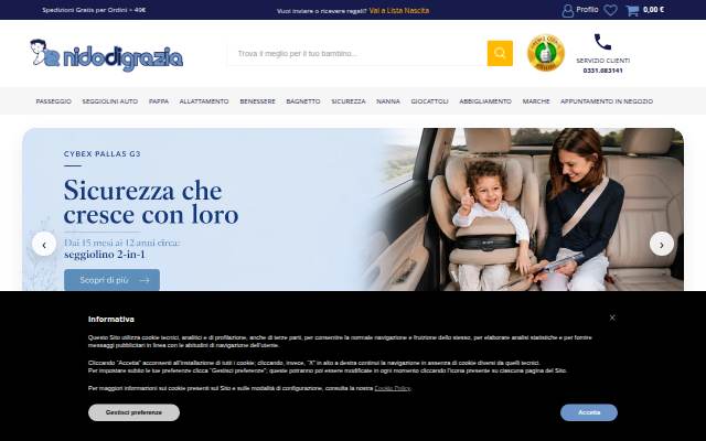 Startseite von Nidodigrazia – Tutto per il tuo bambino dal 1969