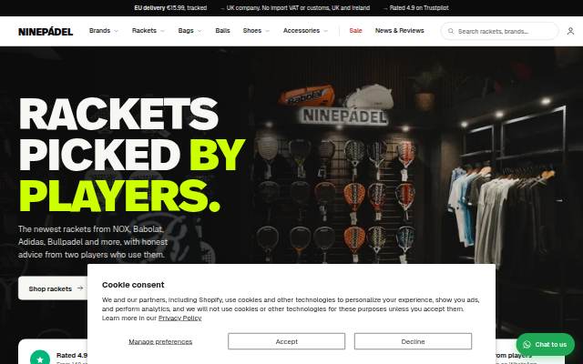 Startseite von NINEPADEL