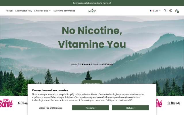 Startseite von Nivy