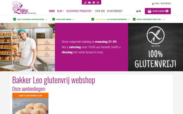Bakker Leo Glutenvrij België storefront