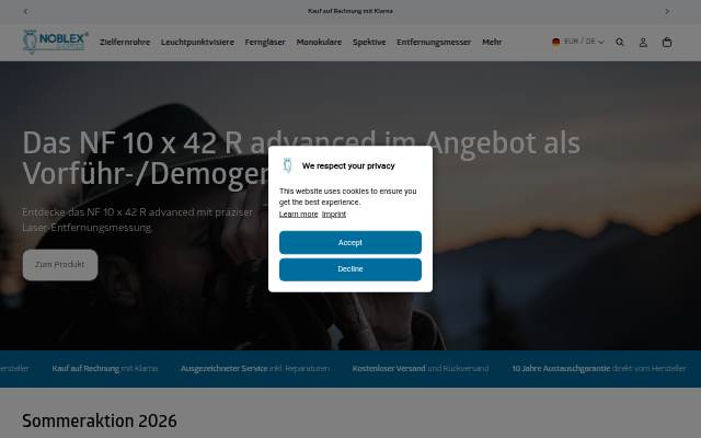 NOBLEX E-Optics storefront