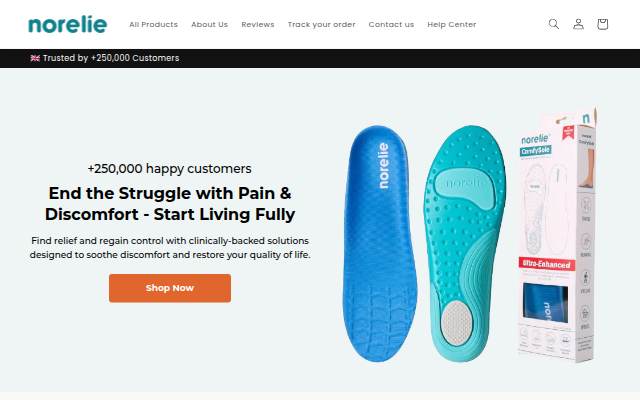 Norelie UK storefront