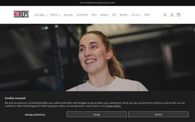 NoRepGear storefront