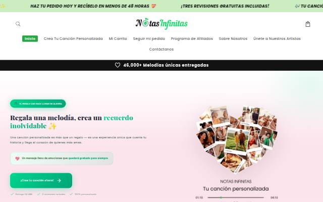 Notas Infinitas storefront