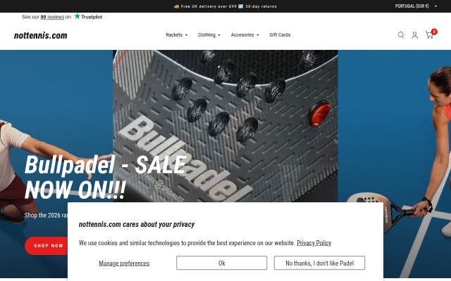 nottennis.com storefront