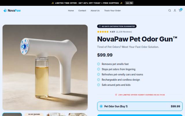 NovaPaw Pet Odor Gun storefront