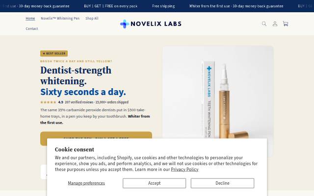 Novelix Labs storefront