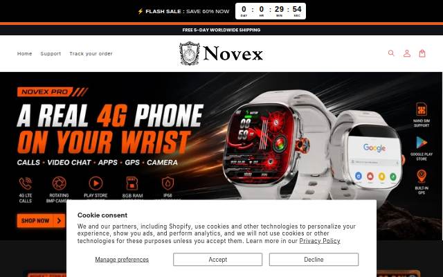 Startseite von novexofficial.com