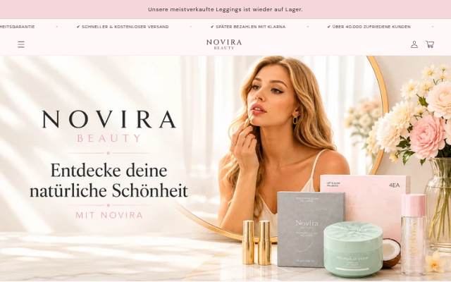 Novirabeauty.de storefront