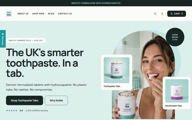 Toothpaste Tablets UK storefront