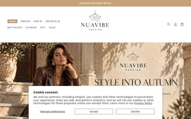 Nuavibe storefront
