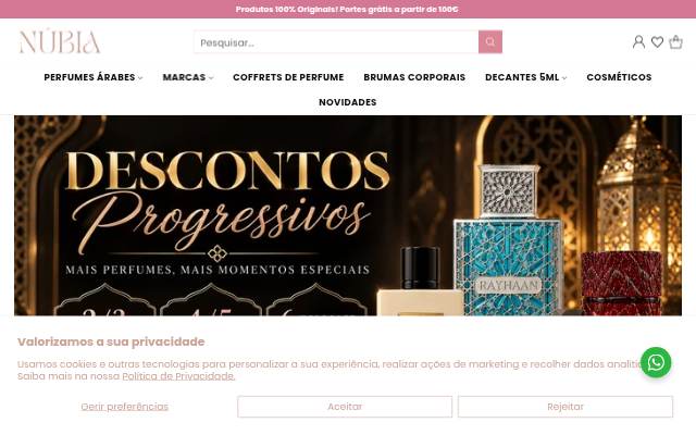 Núbia Essenciais storefront