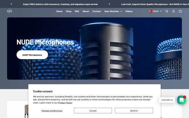 NUDE Microphones storefront
