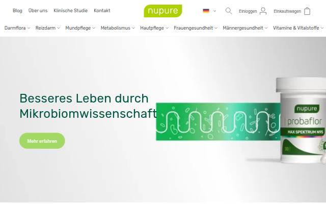 Startseite von Nupure Shop DACH
