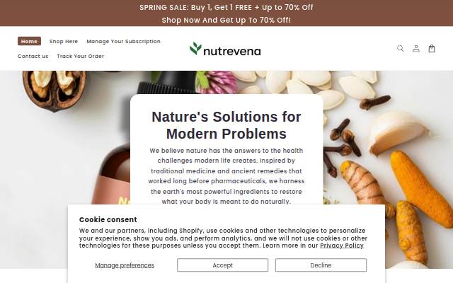 nutrevena storefront