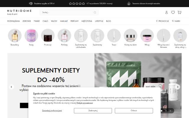 Startseite von Nutridome PL