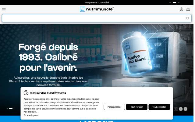 Vitrine de Nutrimuscle