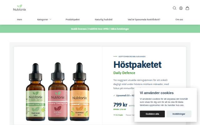 Nutrionix AB storefront