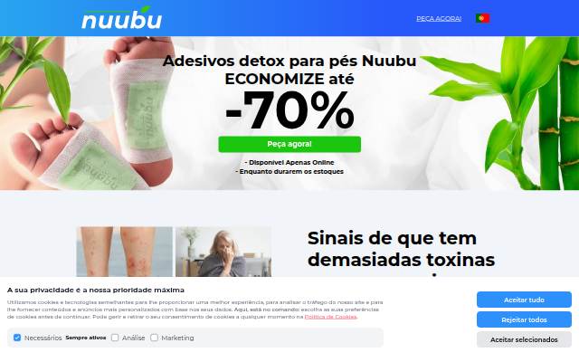 Promoção por tempo limitado: 70% de Desconto em Adesivos Detox! storefront