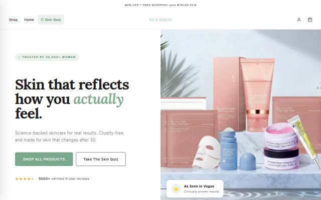 NUVASKIN storefront