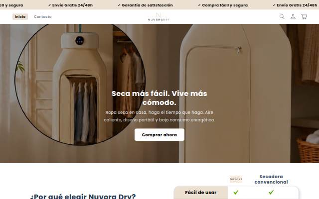 Nuvora Dry storefront