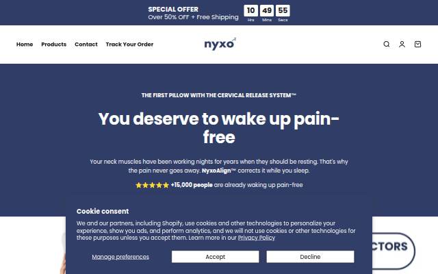 Nyxo Sleep storefront