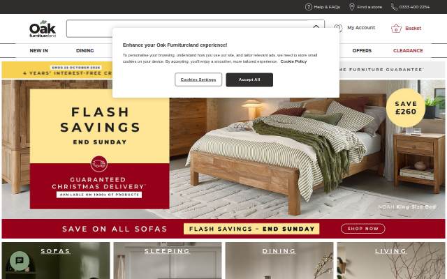 Oak Furniture and Sofas storefront
