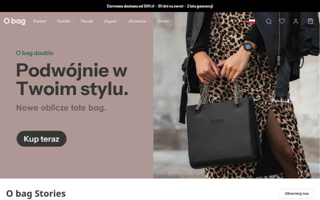 O bag Polska: torebki, plecaki, obuwie, akcesoria storefront
