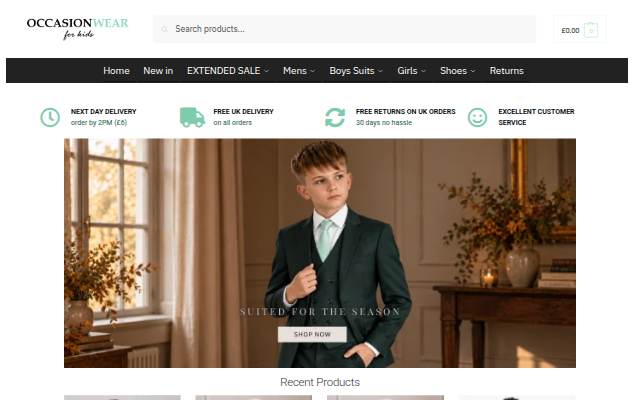 Occasionwear for Kids storefront