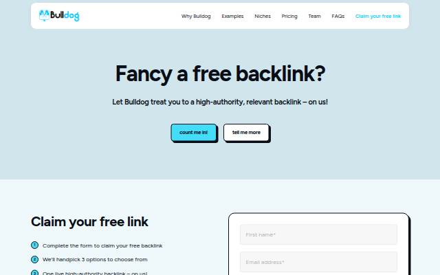 Free Backlink Offer storefront