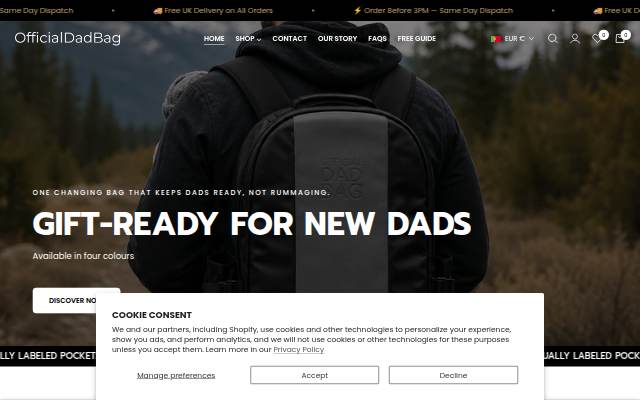 Official Dad storefront