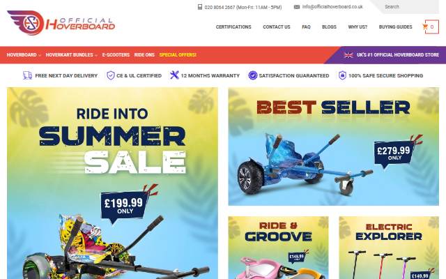 Official Hoverboard storefront
