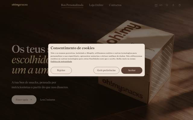 Startseite von Oh!My Snacks