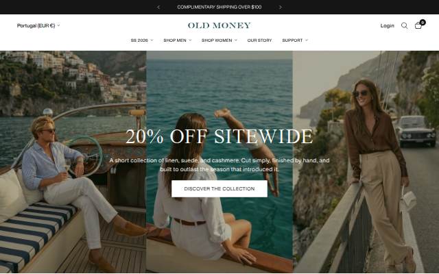 Old Money storefront