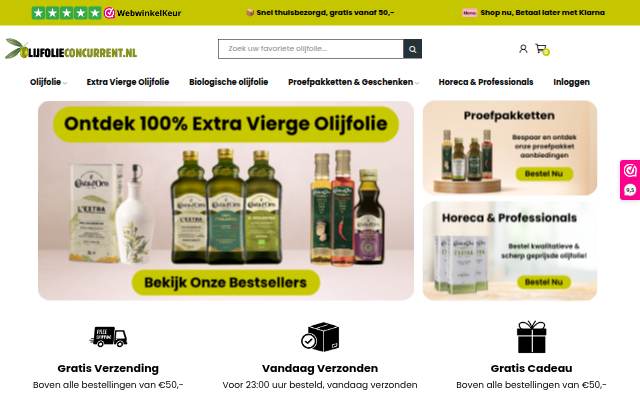 Montra da Olijfolie Concurrent