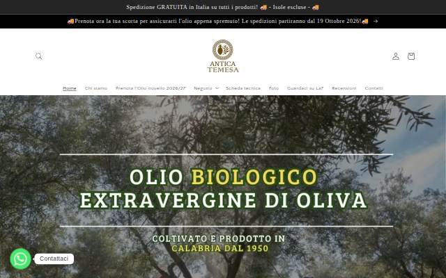 Startseite von Olio Antica Temesa