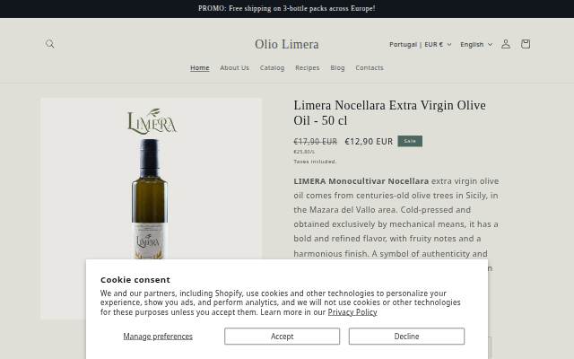 Olio Limera storefront