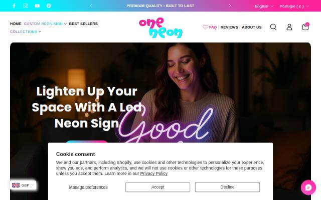 Startseite von ONE Neon™ Sign - GB