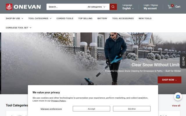 ONEVAN storefront