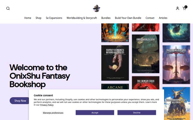 OnixShu Fantasy Workshop storefront