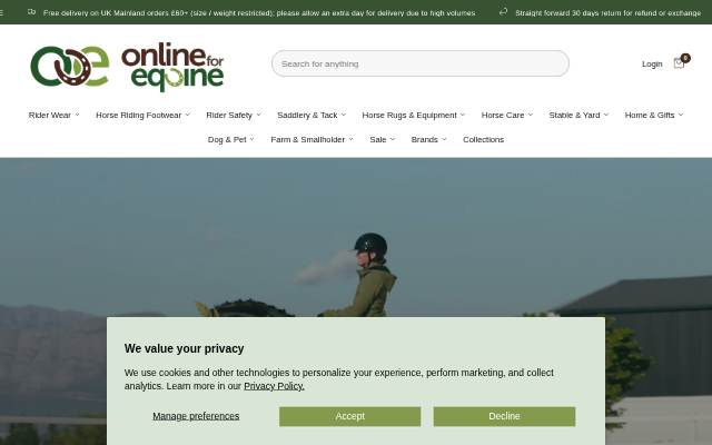 Online For Equine storefront