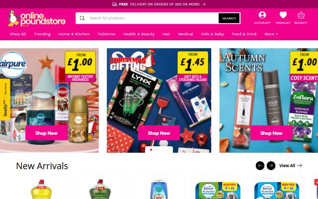 Startseite von Online Pound Store