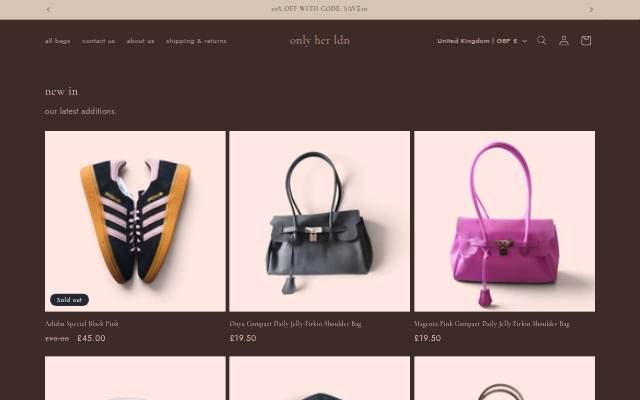 only her ldn storefront