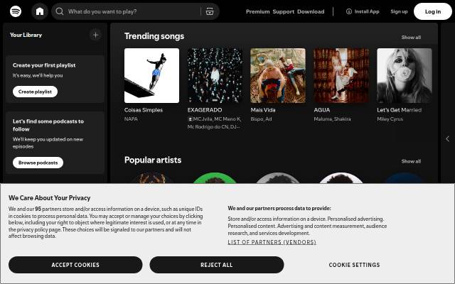 Spotify storefront