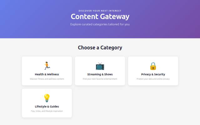 Vitrine de Content Discovery Gateway