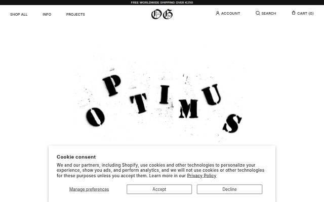 Optimus Gang storefront