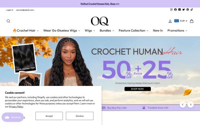 OQHAIR storefront